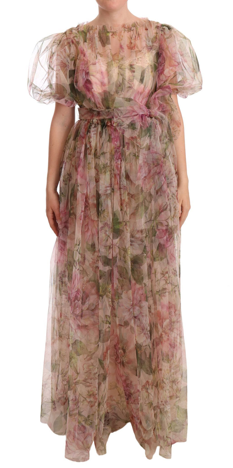 Robe longue maxi à imprimé floral multicolore Dolce &amp; Gabbana