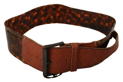 Ermanno Scervino Ceinture à boucle en cuir marron foncé