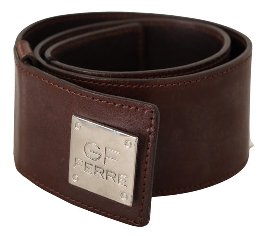 Ceinture nationale en cuir noir avec boucle argentée