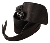 Ceinture à double boucle en cuir marron foncé Costume National