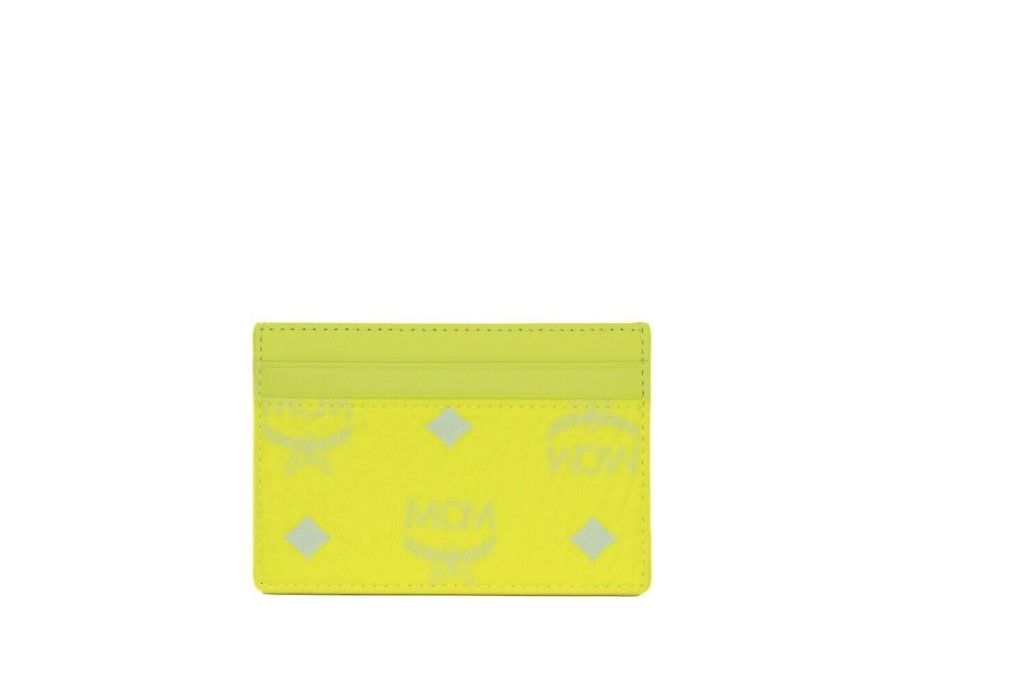 MCM Spectrum Diamond Mini Neonyellow Visetos Lederen Kaarthouder Portemonnee