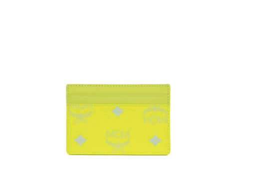 MCM Spectrum Diamond Mini Neonyellow Visetos Lederen Kaarthouder Portemonnee