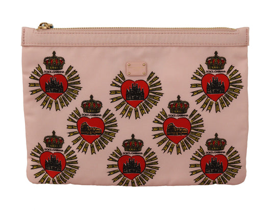 Pochette de toilette Dolce &amp; Gabbana rose avec logo D&amp;G Devotion Heart