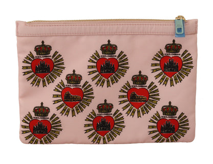 Pochette de toilette Dolce &amp; Gabbana rose avec logo D&amp;G Devotion Heart