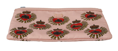 Pochette de toilette Dolce &amp; Gabbana rose avec logo D&amp;G Devotion Heart