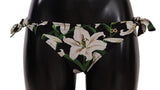 Bikini noir à imprimé de lys de Dolce &amp; Gabbana, maillot de bain.