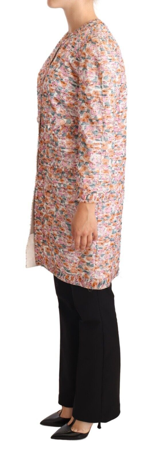 Dolce &amp; Gabbana Trench-manteau en soie à imprimé floral multicolore