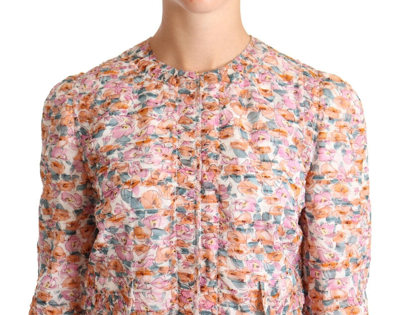 Dolce &amp; Gabbana Trench-manteau en soie à imprimé floral multicolore