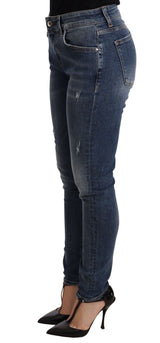 Dolce &amp; Gabbana - Jean skinny en coton stretch bleu lavé