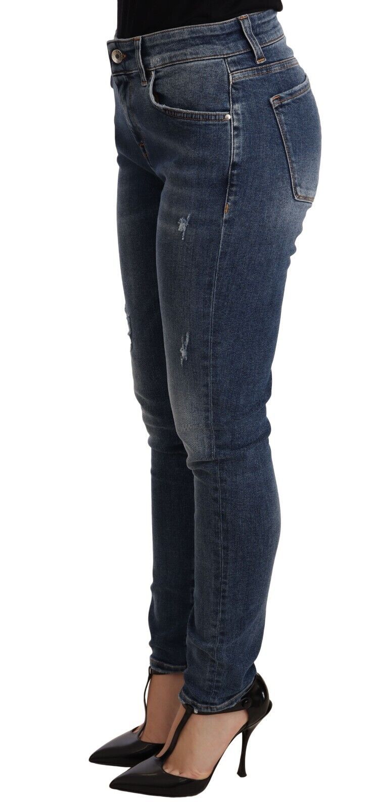 Dolce &amp; Gabbana - Jean skinny en coton stretch bleu lavé