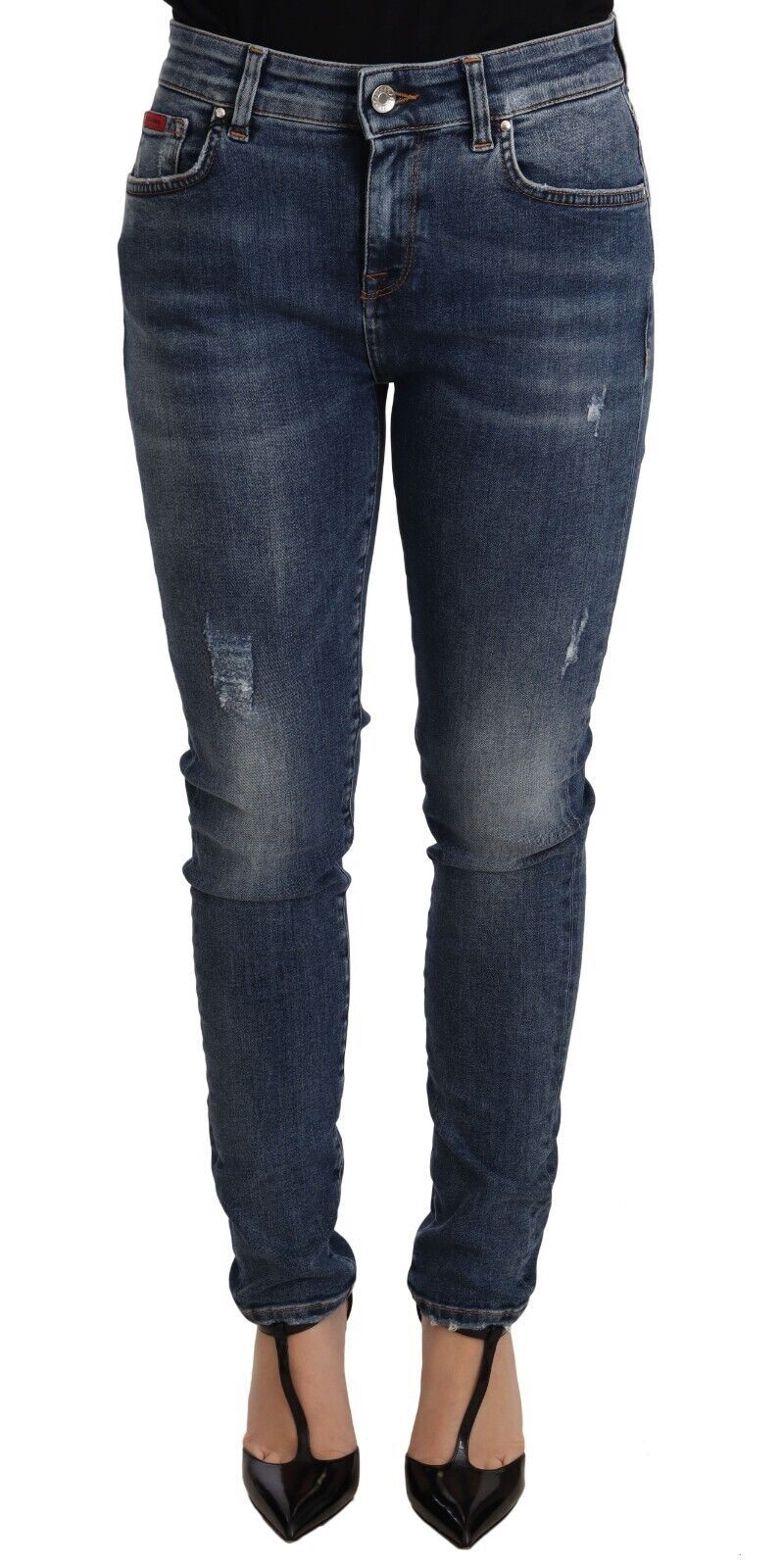 Dolce &amp; Gabbana - Jean skinny en coton stretch bleu lavé