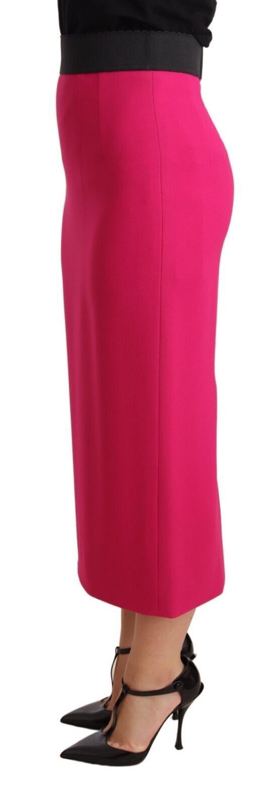 Jupe crayon droite extensible à taille haute rose de Dolce &amp; Gabbana