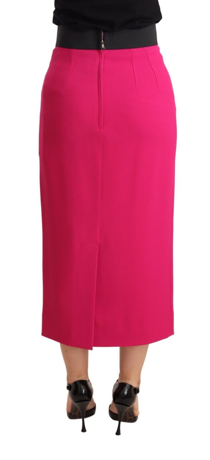 Jupe crayon droite extensible à taille haute rose de Dolce &amp; Gabbana