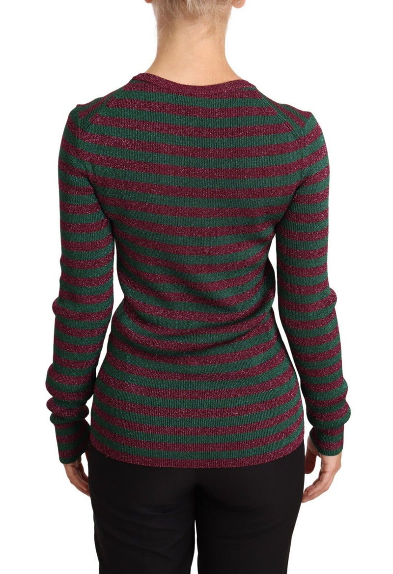 Pull en tricot à col rond et rayures multicolores de Dolce &amp; Gabbana