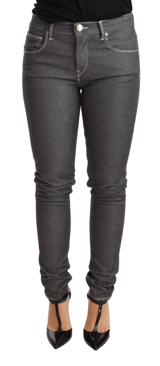 Jean skinny taille basse en jean gris Acht