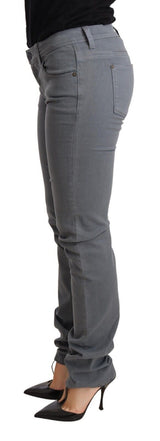 Ermanno Scervino Jeans Skinny Slim Taille Basse en Coton Gris