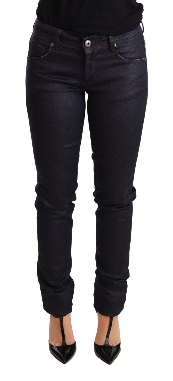 Ermanno Scervino Jeans Skinny Slim Taille Basse Bleu
