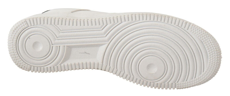 SIGNS White Leather Perforated Lace Up Sneakers for Men