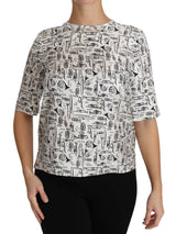 Dolce & Gabbana Blouse Imprimé Instruments de Musique Blanc