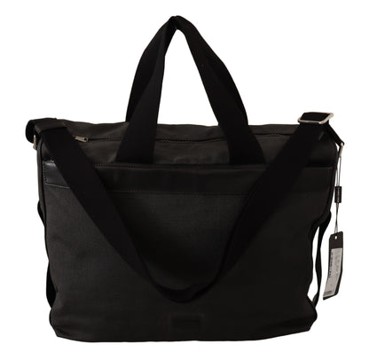 Sac messager à bandoulière en cuir denim noir Dolce &amp; Gabbana
