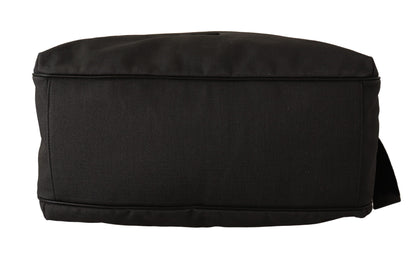 Sac messager à bandoulière en cuir denim noir Dolce &amp; Gabbana