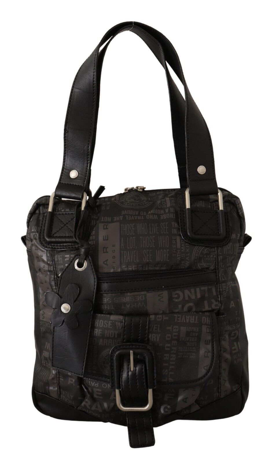 WAYFARER Black Printed Logo Shoulder Handbag Purse