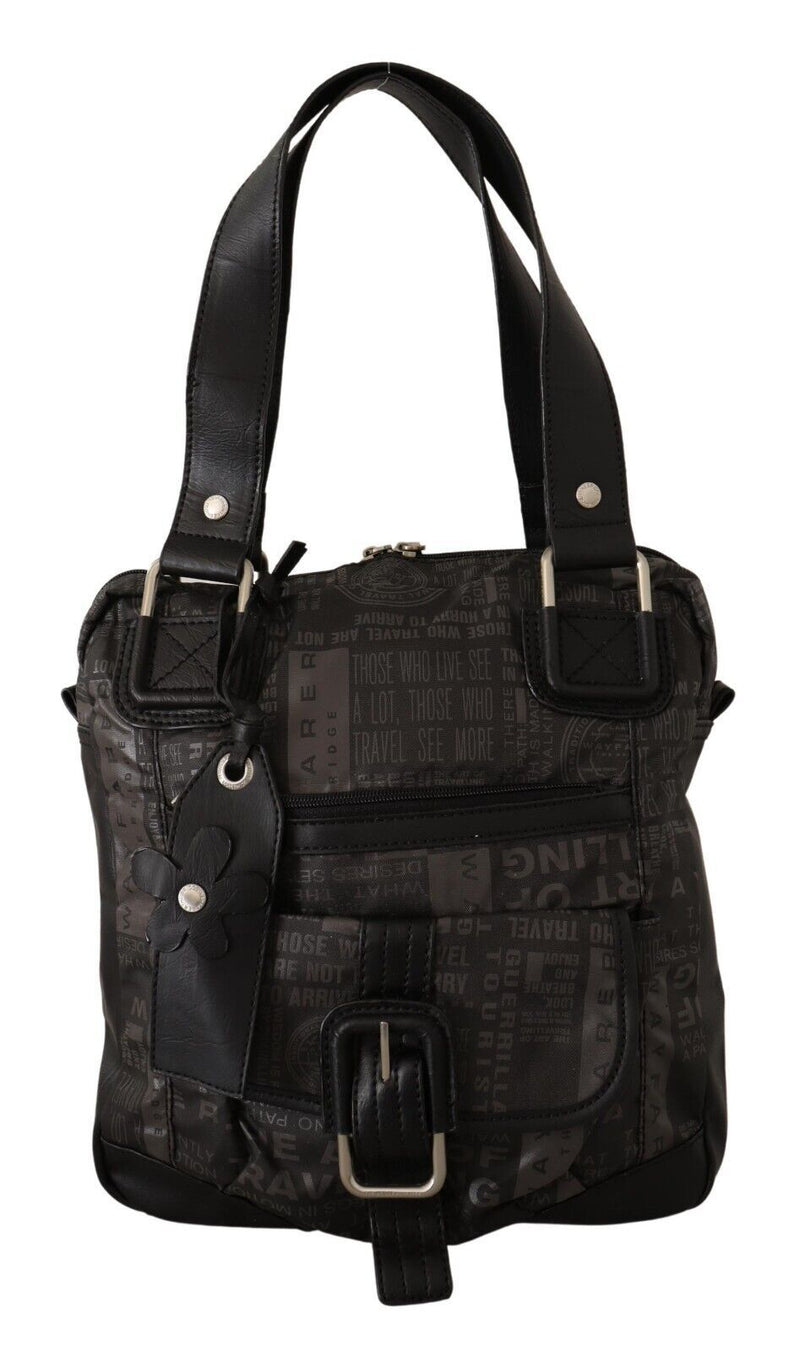 WAYFARER Black Printed Logo Shoulder Handbag Purse