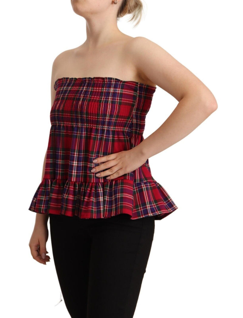 CAMPO DI FRAGOLE Multicolor Checkered Sleeveless Tank Top