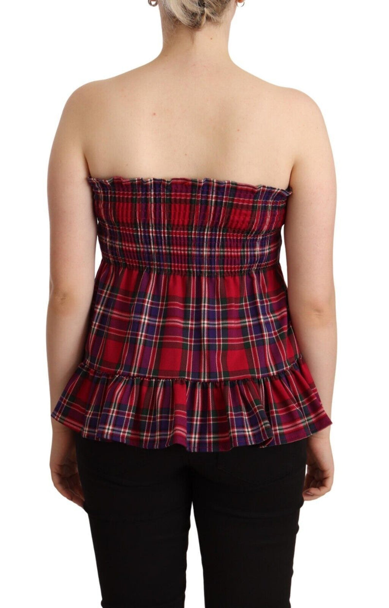 CAMPO DI FRAGOLE Multicolor Checkered Sleeveless Tank Top