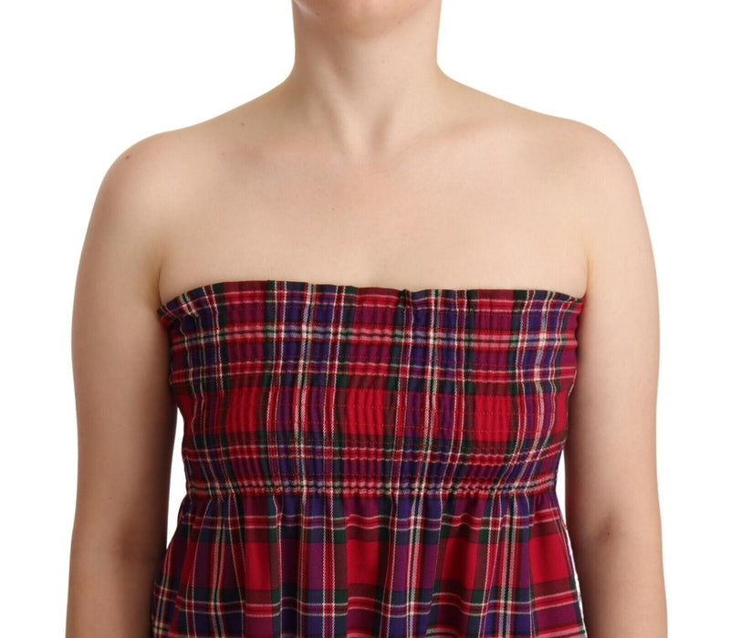 CAMPO DI FRAGOLE Multicolor Checkered Sleeveless Tank Top