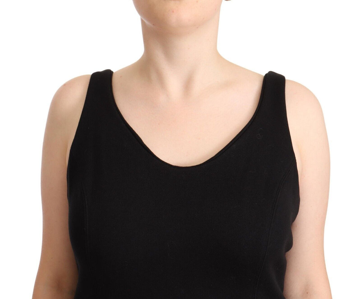 Ermanno Scervino Black Cotton Sleeveless Tank Top
