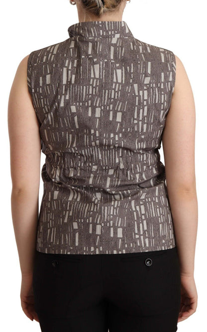 Comeforbreakfast Bruin Zwart Vest Lederen Mouwloze Top Blouse