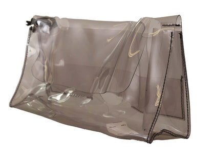 Pochette transparente en plastique noir PINKO
