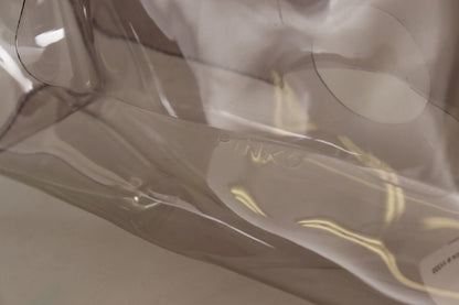 Pochette transparente en plastique noir PINKO