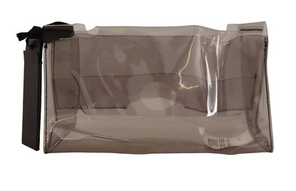 Pochette transparente en plastique noir PINKO