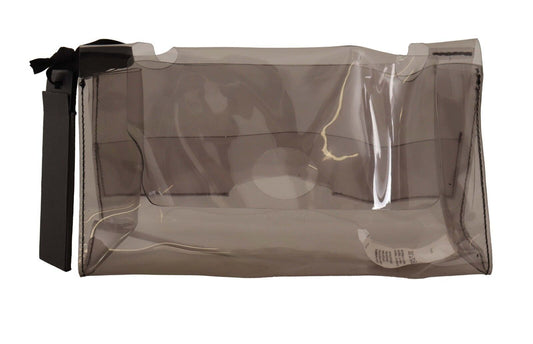 Pochette transparente en plastique noir PINKO