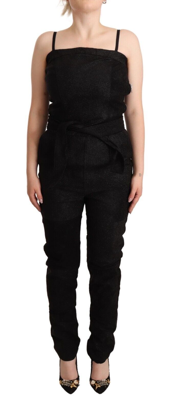 La Maison du Couturier Zwarte Jumpsuitjurk met Spaghettibandjes