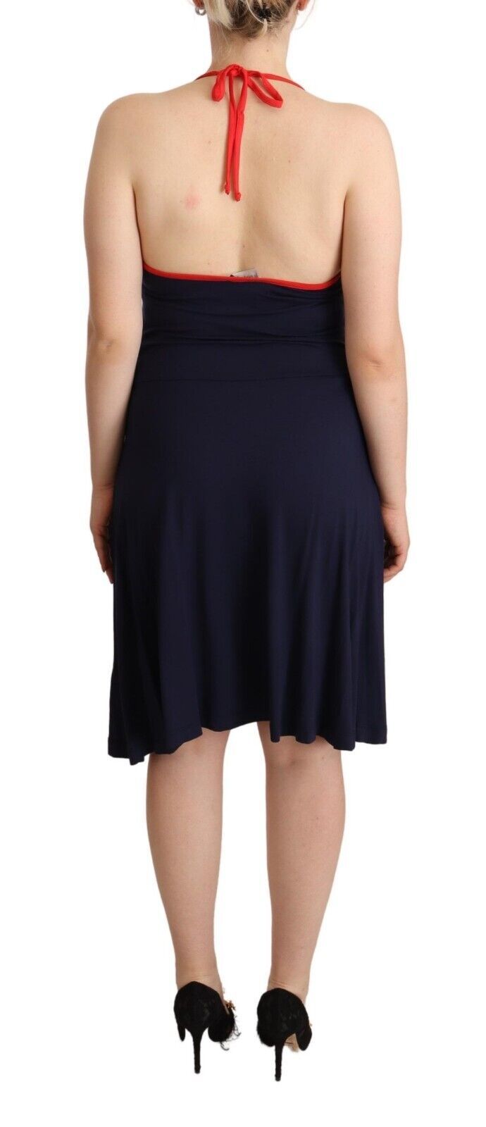 Roccobarocco Robe Midi Sans Manches Halter en Bleu Marine
