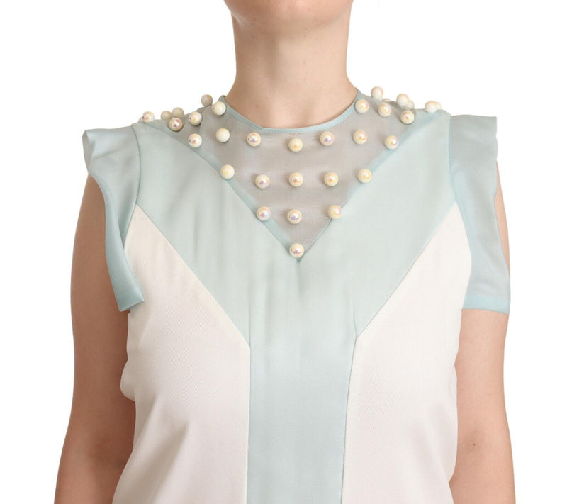 Robe Midi Sans Manches Multicolore en Perles Factices Sergei Grinko