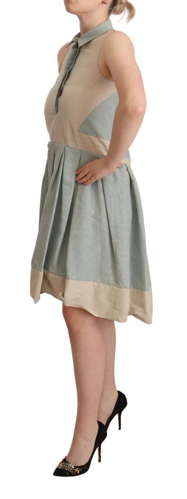 Robe sans manches à col multicolore Comeforbreakfast