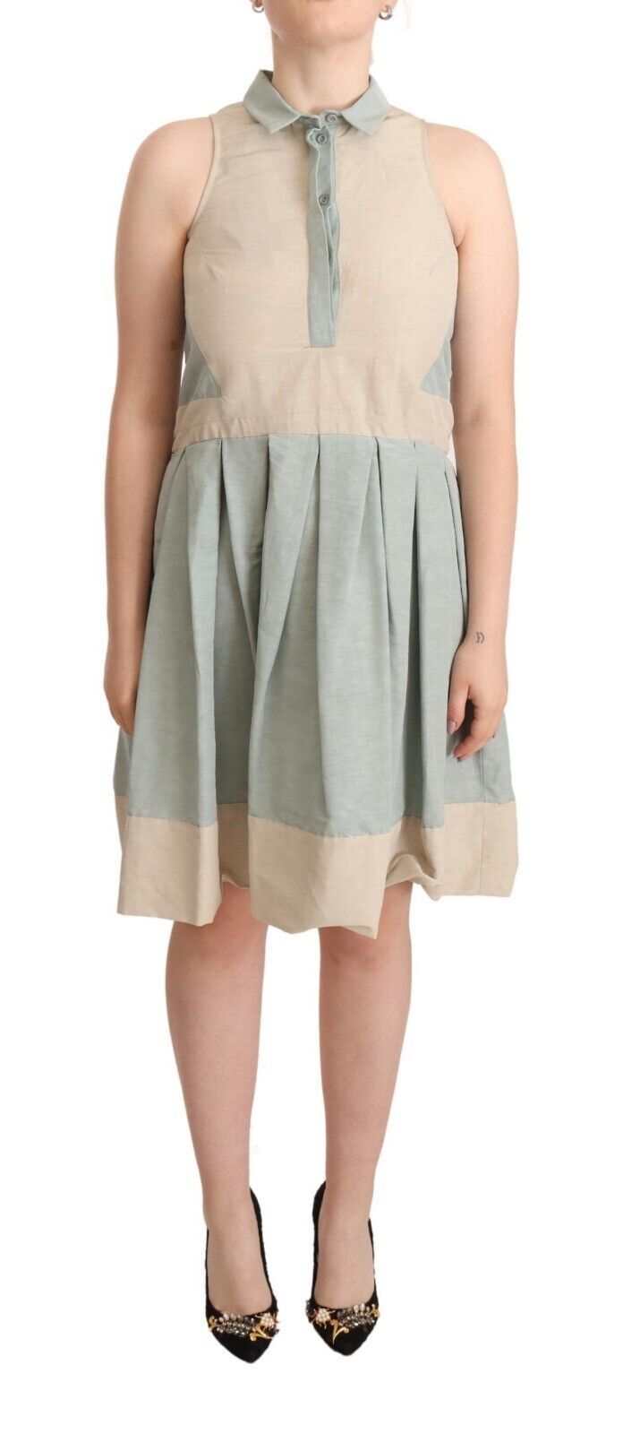Robe sans manches à col multicolore Comeforbreakfast