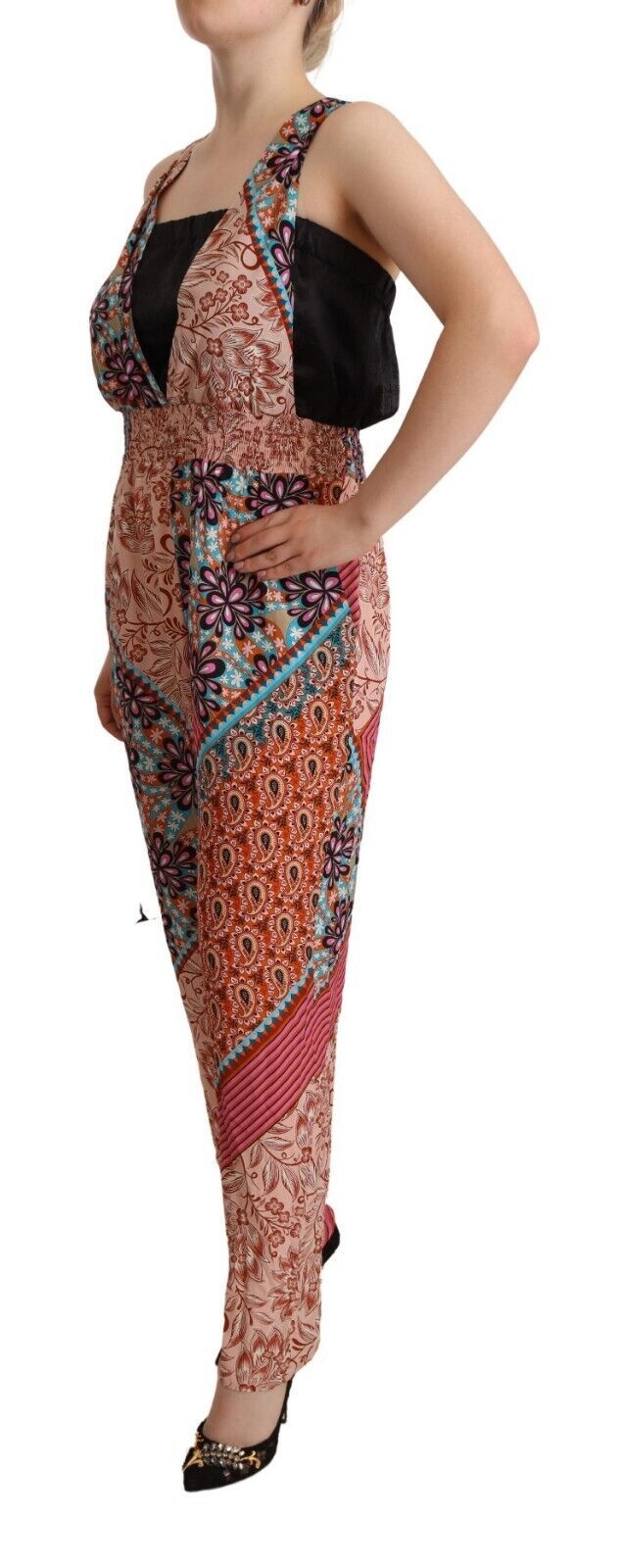 PINKO Multicolor Viscose Floral Print Jumpsuit Dress