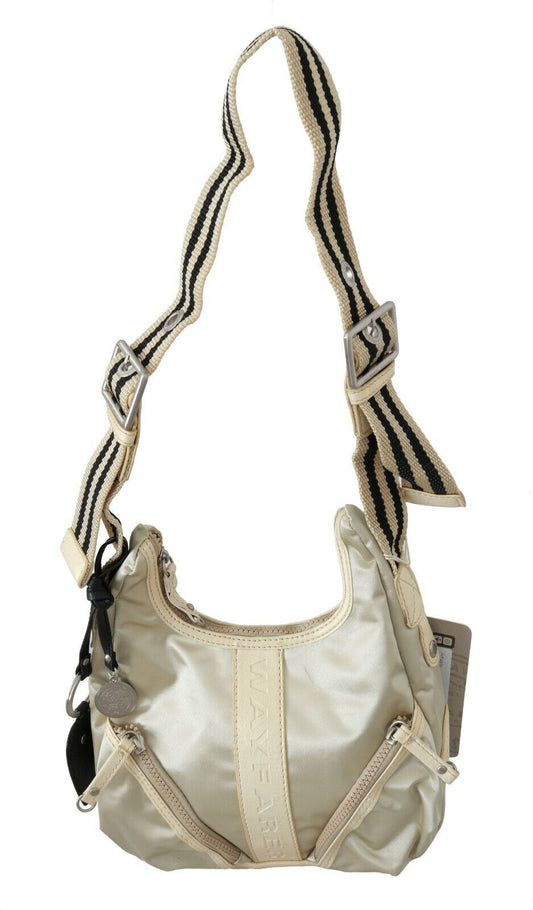 WAYFARER Witte Schouder Crossbody Sling Stoffen Portemonnee