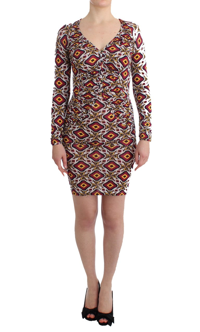Robe chemise en viscose à manches longues multicolore de GF Ferre