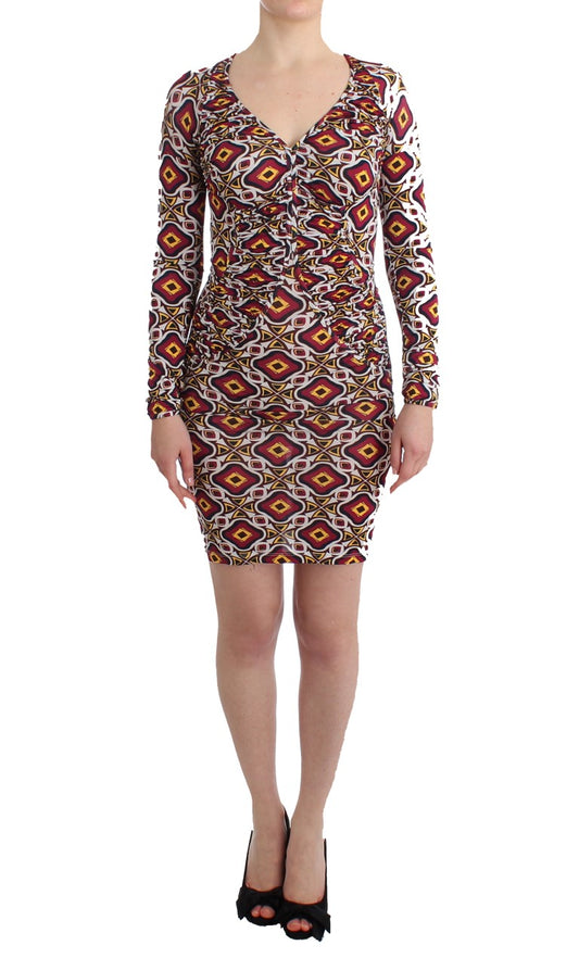 Robe chemise en viscose à manches longues multicolore de GF Ferre
