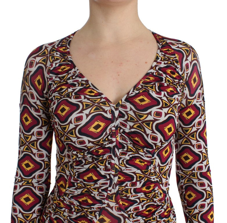 Robe chemise en viscose à manches longues multicolore de GF Ferre
