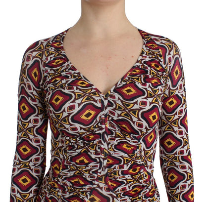 Robe chemise en viscose à manches longues multicolore de GF Ferre