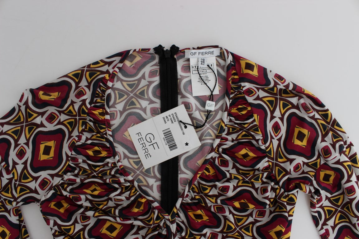 Robe chemise en viscose à manches longues multicolore de GF Ferre