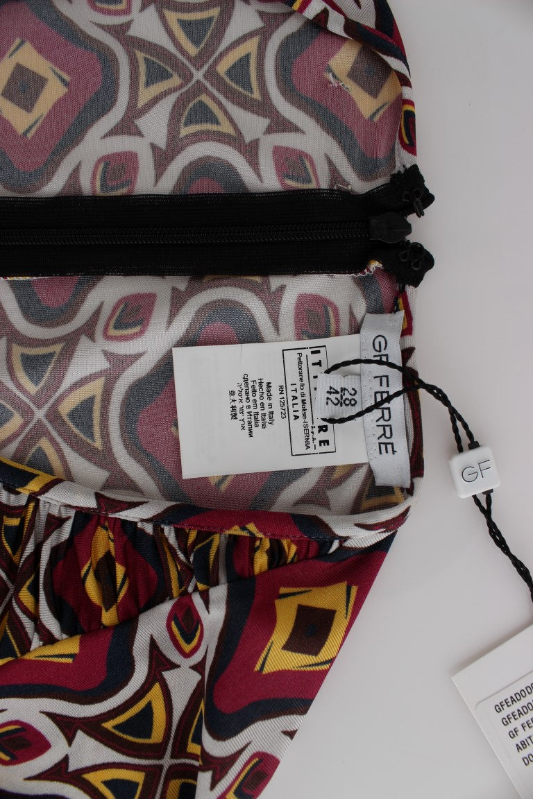 Robe chemise en viscose à manches longues multicolore de GF Ferre