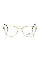 Lunettes de soleil aviateur pour homme Frankie Morello, monture en fibre métallique dorée.